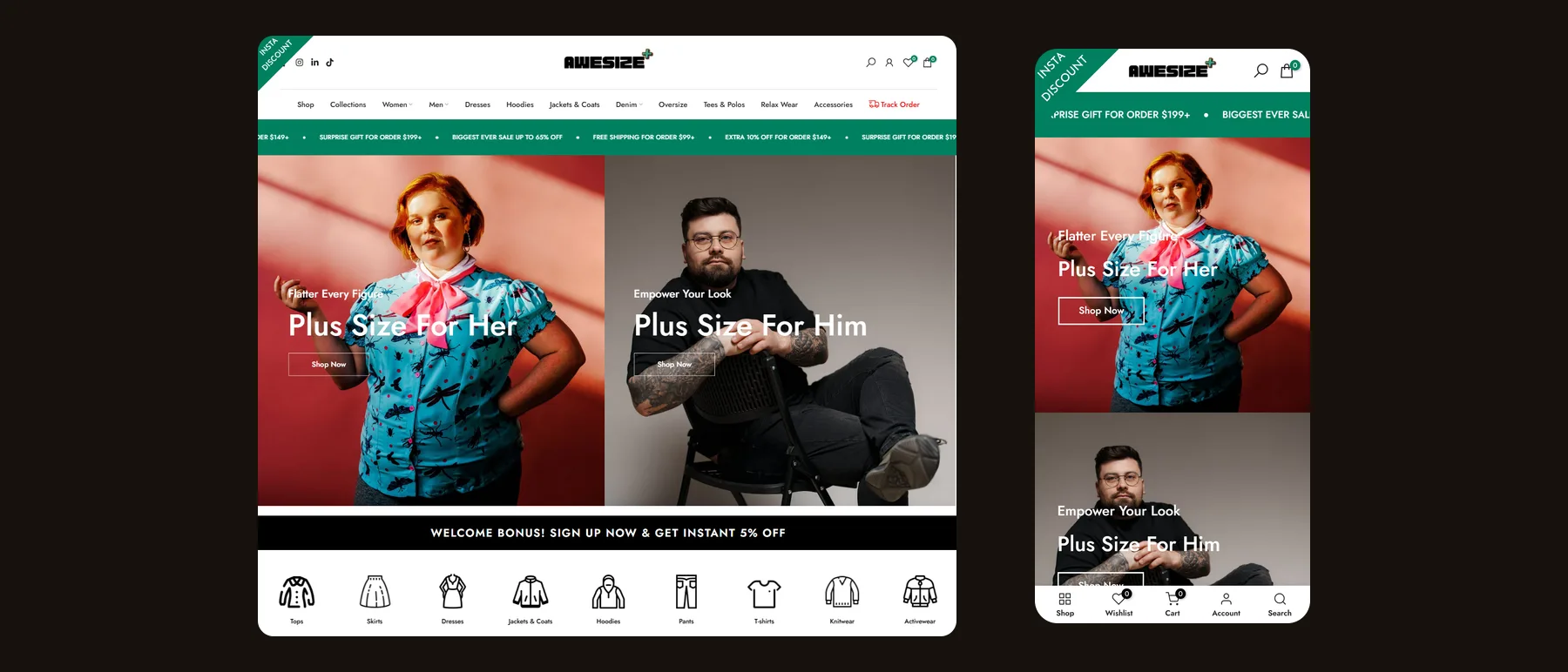 AWESIZE, a Shopify Store project by 61WEB